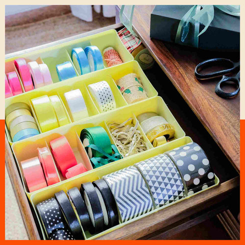 Stomo Dori Multi-Purpose Stackable Drawer Organizer For Home | Sky Blue - Set of 16
